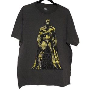 Batman Dark Grey Yellow Tshirt Gotham